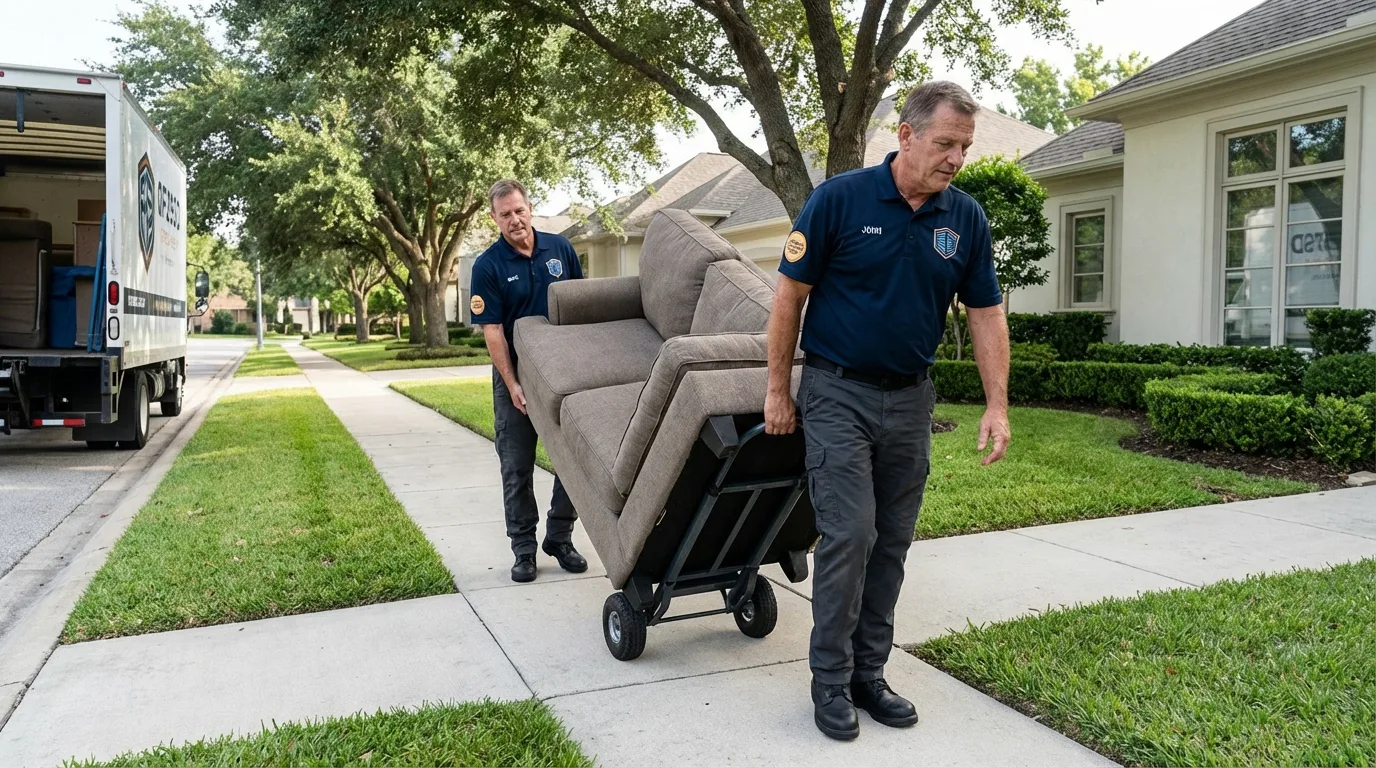 Local residential moving crew loading furniture in Dadeville, AL